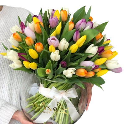 Букет 51 тюльпан микс "Валерия"